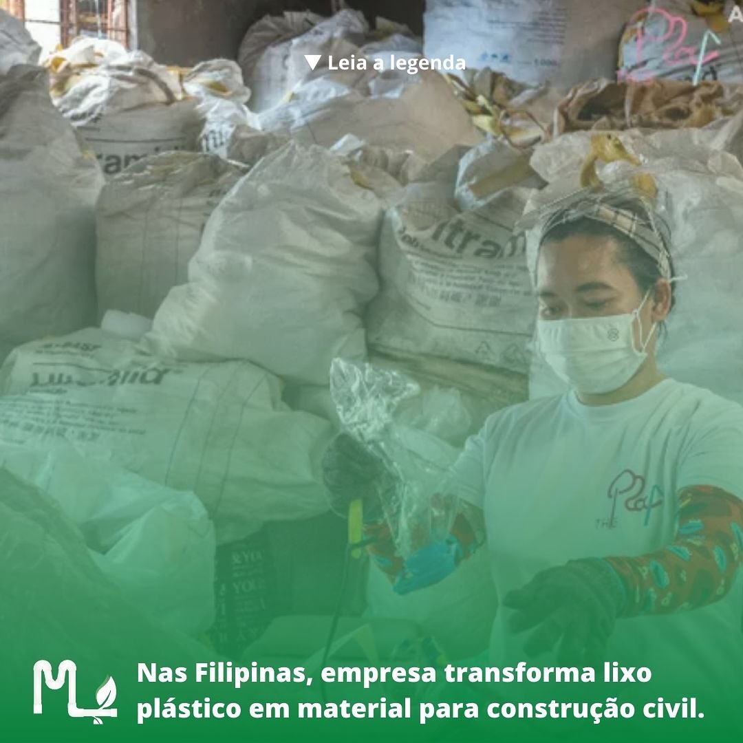 Nas Filipinas, empresa transforma lixo plástico em material para construção civil.
